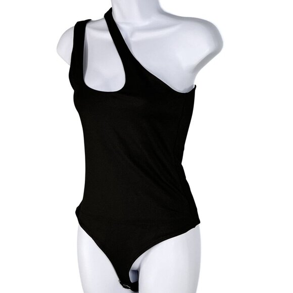 Reoria NWT Women S Cutout Neck Sleeveless Black Shapeware Vamp Bodysuit Coquette - Picture 7 of 10